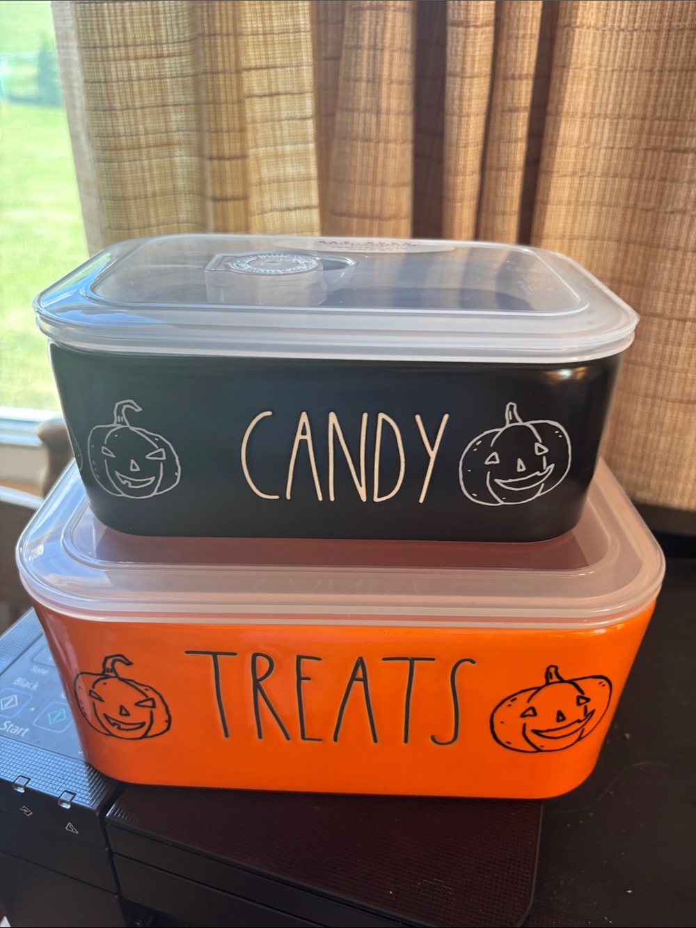 Rae Dunn Halloween Containers - Black and Orange